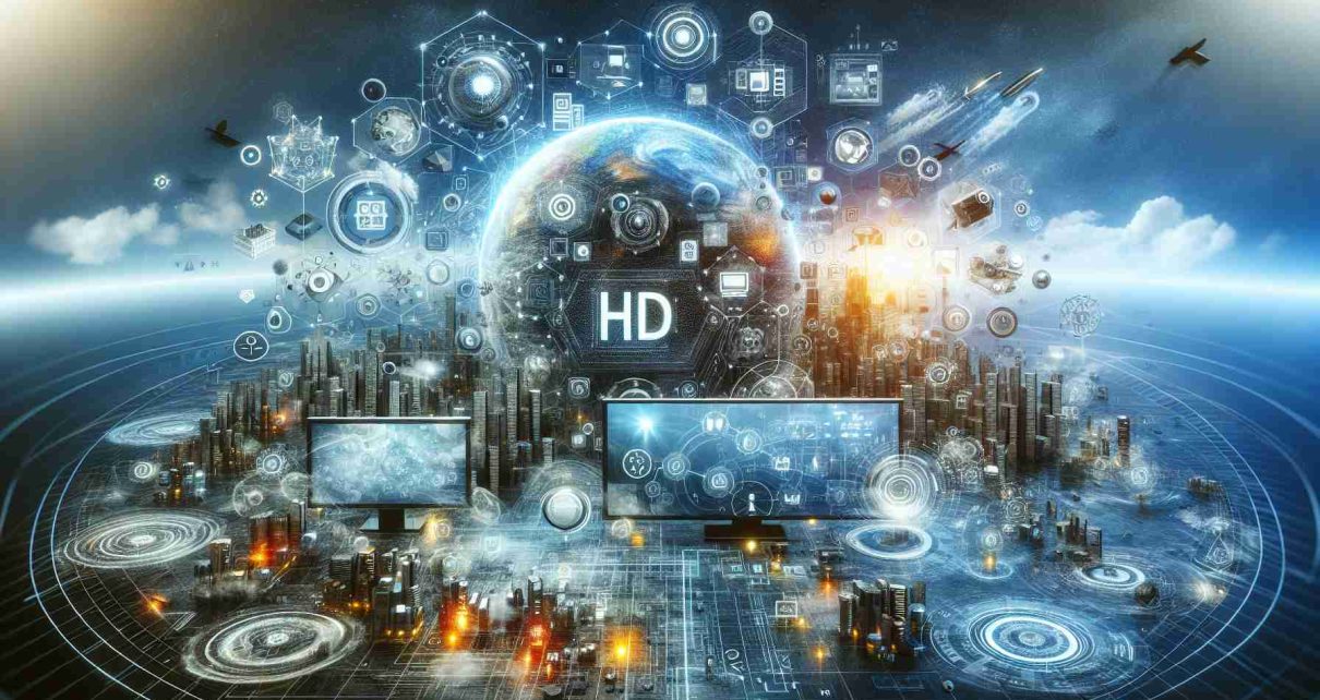 An HD photograph visualizing exciting new technological innovations that are expected to be unveiled at an upcoming technology company's event. The image should possess a futuristic and cutting-edge vibe, with elements that suggest advancement, such as high-tech gadgets, digital interfaces, and innovative design concepts. Everything should be depicted with realistic and high-definition details.