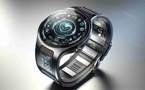 A high-definition, realistic image of a next-generation, innovative smartwatch, showcasing advanced features such as a cutting-edge, translucent OLED display, sleek metal body, wireless charging, biometric health tracking, and a digital personal assistant.