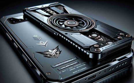 A realistic, high-definition image of a cutting-edge smartphone, designed with a focus on esports and mobile gaming. Its design features a robust, futuristic aesthetic coupled with a boldly innovative spirit, reflecting the product's promise of 'revolutionary advances'. The device should bear the emblem of a sub-brand renowned for creating top-tier gaming devices - a logo depicting the intricate pattern of a futuristic gear mechanism. The smartphone reveals its cutting-edge credentials through a detailed display of boost controls, air triggers, and superior cooling tech. Please do not include any exact brand names or specific identifiers.